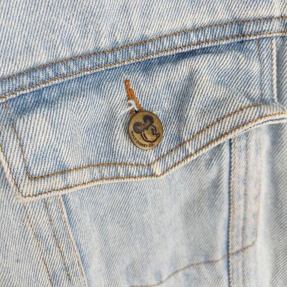 Mickey Disney Vintage Light Wash Jean Jacket Embroidered Y2K Size Medium - Picture 3 of 8